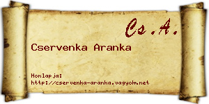Cservenka Aranka névjegykártya